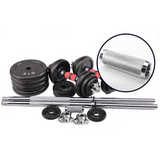 50kg CAST IRON BARBELL & DUMBBELL SET