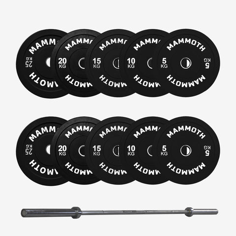 150kg Black Mammoth Barbell Set- In Stock