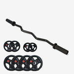 Olympic EZ Curl Bar & Rubber Weight Pack